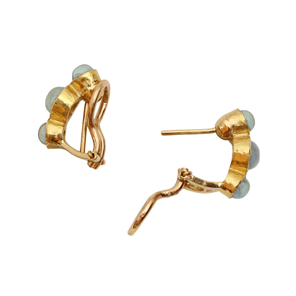 Elizabeth Locke 19K yellow gold Aquamarine Earrings 