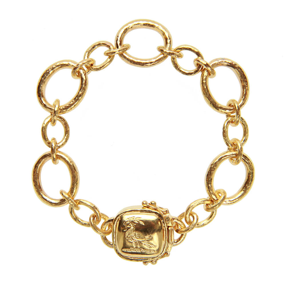 Elizabeth Locke 19K yellow gold San Remo Bracelet with Dove Clasp