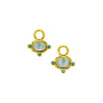 Elizabeth Locke 19k Yellow Gold Aquamarine Earring Charms