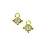 Elizabeth Locke 19k Yellow Gold Aquamarine Earring Charms