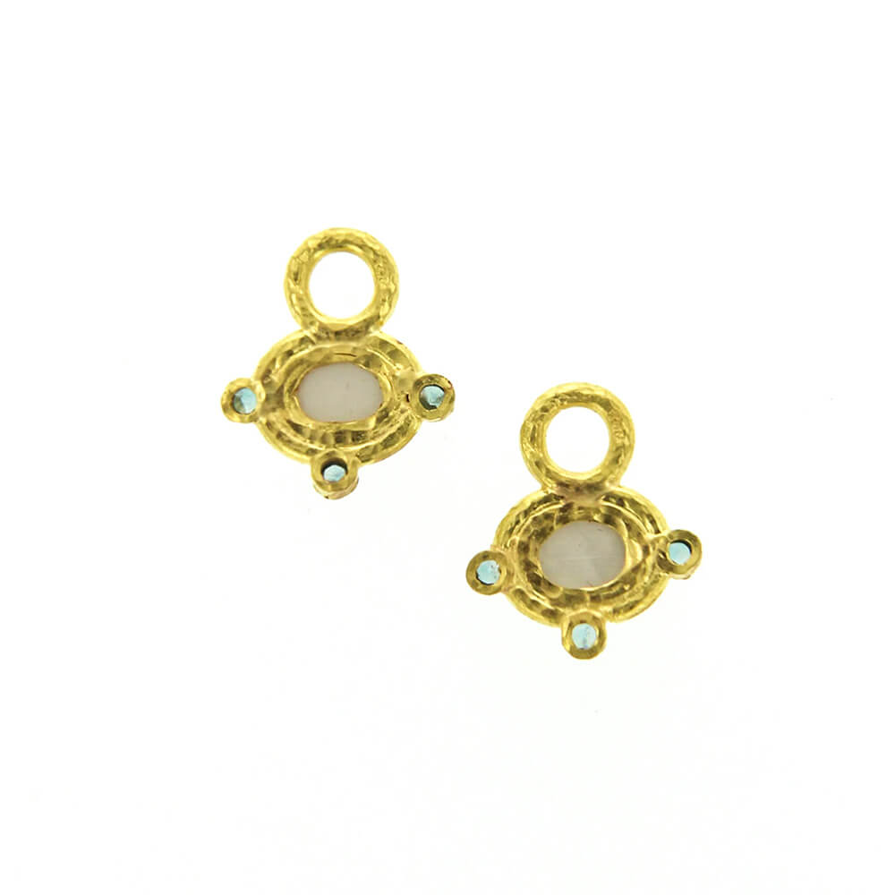 Elizabeth Locke 19k Yellow Gold Aquamarine Earring Charms