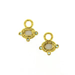 Elizabeth Locke 19k Yellow Gold Aquamarine Earring Charms