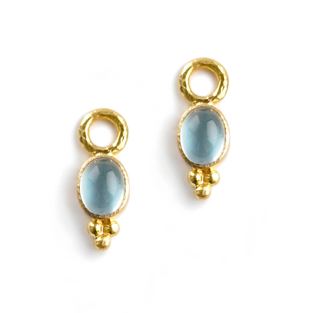 Elizabeth Locke 19k yellow gold Aquamarine Earring Charms 
