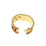 Elizabeth Locke 19k yellow gold Pink Tourmaline and Rhodolite Confetti Bangle Bracelet