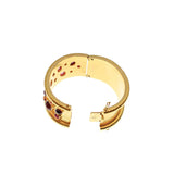 Elizabeth Locke 19k yellow gold Pink Tourmaline and Rhodolite Confetti Bangle Bracelet