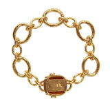 Elizabeth Locke 19K yellow gold San Remo bracelet with Dove clasp 