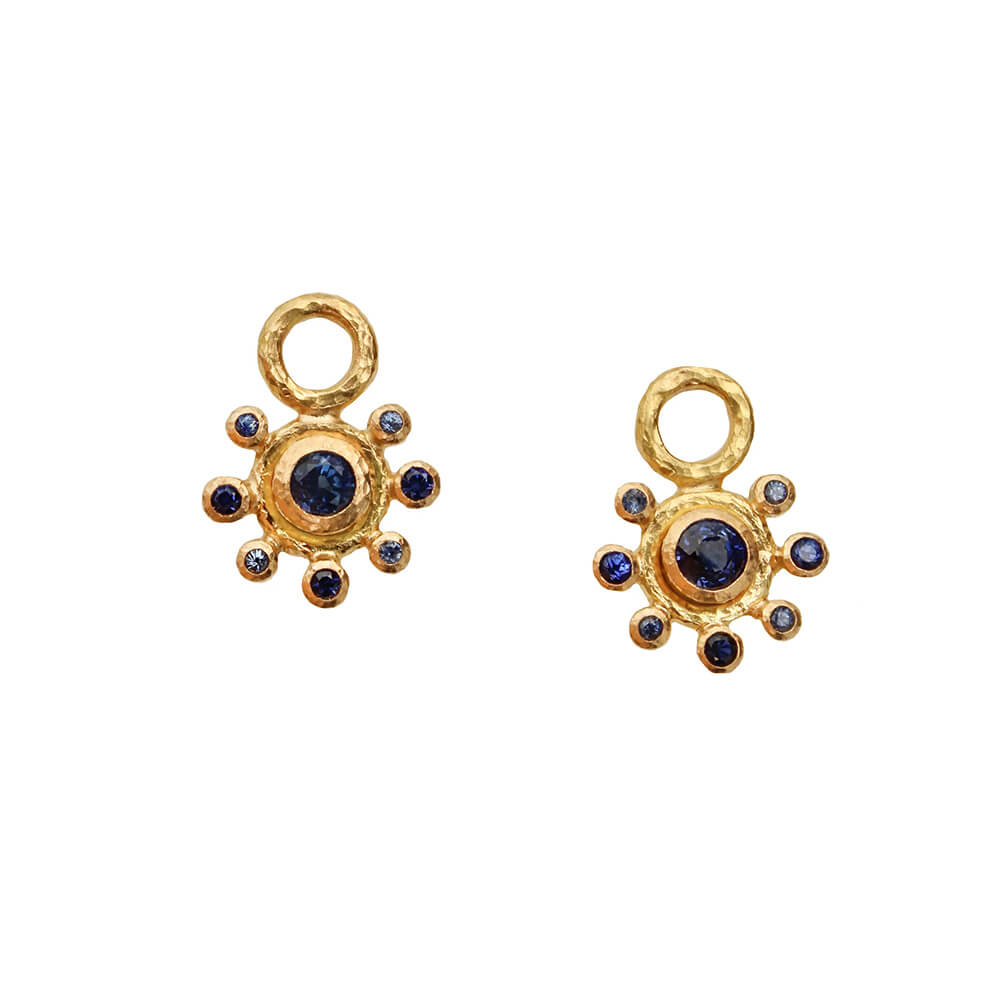 Elizabeth Locke 19k yellow gold blue sapphire earring charms 