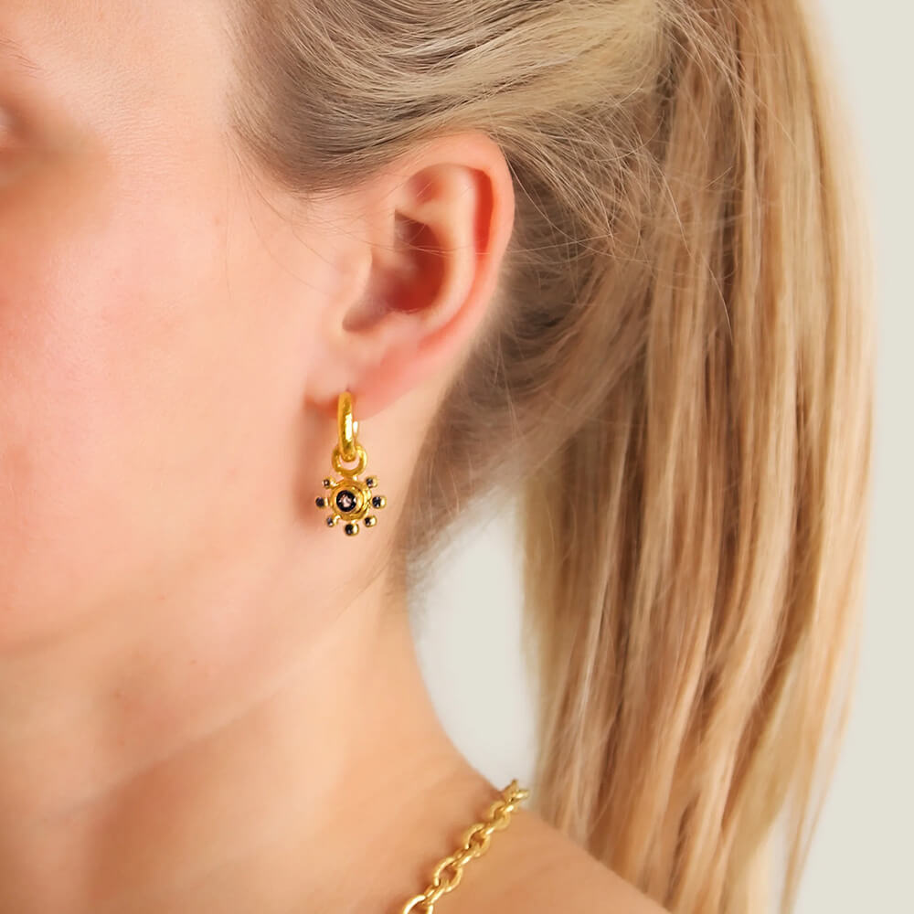 Elizabeth Locke 19k yellow gold blue sapphire earring charms 