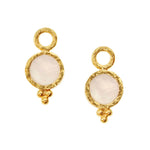 Elizabeth Locke Rock 19K yellow gold Crystal Intaglio Turtle Earring Charms