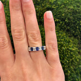 Emerald Cut Sapphire and Diamond Band Ring