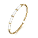 Bujukan and Bar Split Bangle with White Enamel