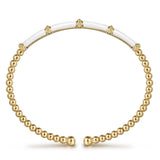 Bujukan and Bar Split Bangle with White Enamel