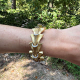 'Chevron' Gold and Diamond Bracelet