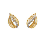 Estate 18K gold and diamond Leaf Earrings