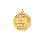 Estate Tiffany Gold Disc pendant with textured surface on a white background