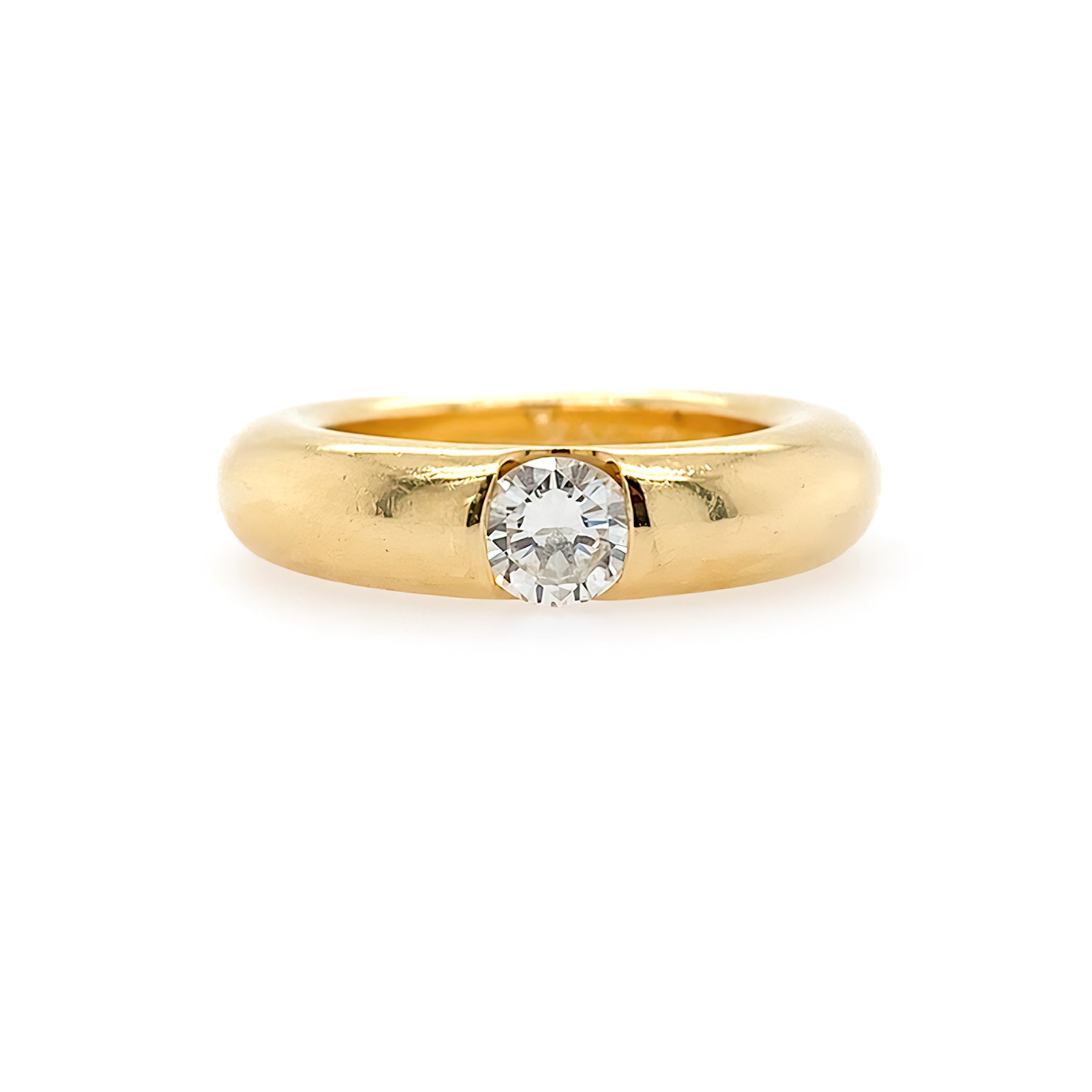 Cartier Diamond Donut 18K Gold ring estate piece