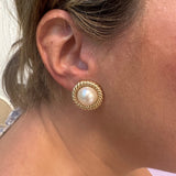 Pearl and Yellow Gold Earrings
