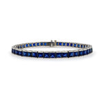 Estate Platinum bracelet with 16 carats of Sapphires on a white background