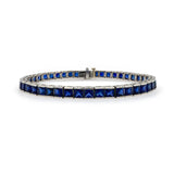 Estate Platinum bracelet with 16 carats of Sapphires on a white background