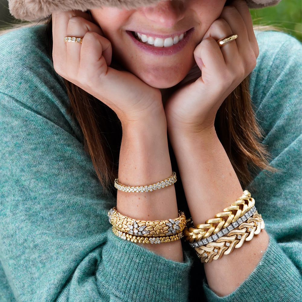 Estate bracelets on model