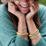 Estate bracelets on model
