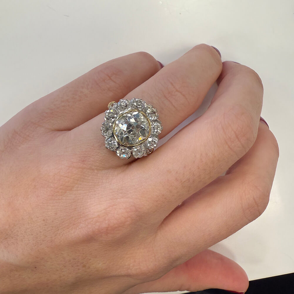 Old Mine Cut Diamond Ring