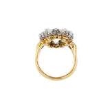 18K Gold Estate ring with Old Mine Cut Diamonds stones on a white background 