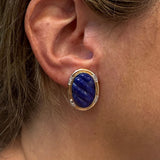 Lapis Earrings with Diamonds