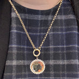 14K Yellow Gold and Diamond Disc