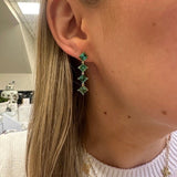 14K Yellow Gold Green Tourmaline Drop Earrings