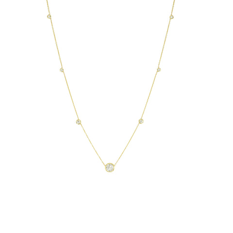 18kt yellow gold and diamond by the yard necklace