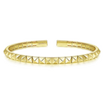 Gabriel& Co 14K gold Grommet open cuff bracelet