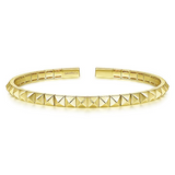 Gabriel& Co 14K gold Grommet open cuff bracelet