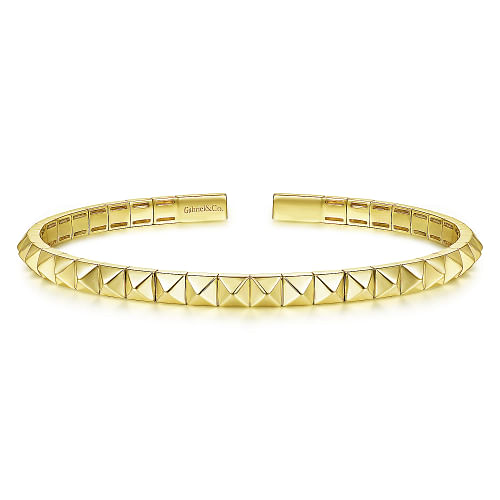 Gabriel& Co 14K gold Grommet open cuff bracelet