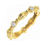 18K yellow gold stackable ring with multiple diamond accents