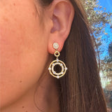 Gold and Diamond Large Carousel Earrings
