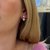 Diamond Clover Drop Earrings