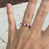 Round Ruby and Diamond Eternity Band Ring