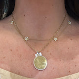 14K Yellow Gold Diamond Halo Disc