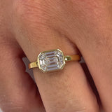 18K Yellow Gold Invisible Set Diamond Ring