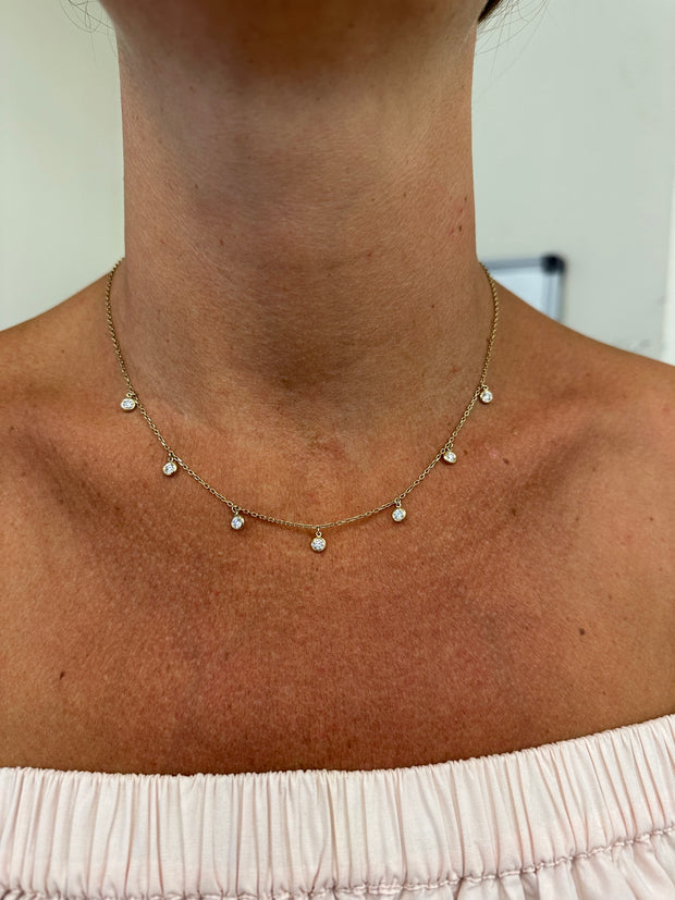 14k Diamond Drop Necklace