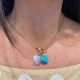 14K Yellow Gold Turquoise Heart Pendant