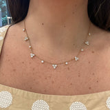 18K Yellow Gold Diamond Station Necklace