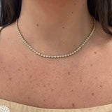 18K Yellow Gold Diamond Bezel Tennis Necklace