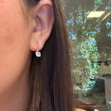 18K White Gold Asscher Cut Diamond Earrings