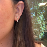 14K Yellow Gold Diamond Huggies