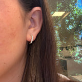 14K Yellow Gold Diamond Hoop Earrings