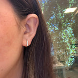 14K Yellow Gold Diamond Huggies