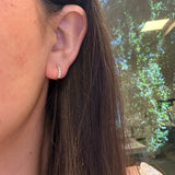 14K Yellow Gold Diamond Huggies