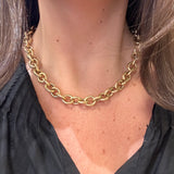 Estate 14K Yellow Gold Oval Link Necklace